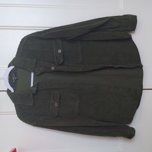 Size Medium Green Velvet Women's Shacket